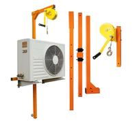 Folding Tower Crane for Air Conditioner Installation, Manual Winch Lifting Tool, Stainless Steel Ladder Crane for Outdoor Use, High Capacity Lifting Solution