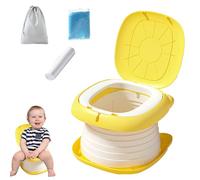 Folding Trainer Potty - Kids Mobile Chair, Compact Toilet | Quick Setup Mechanism, Durable Leak-Proof Secure Structure, Comfortable Ergonomic Sitting Support for Camping Adventures, Air Travel,