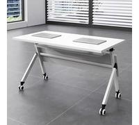 Folding Training Table with Lockable WheelsMultifunctional Rectangular Desk for Conferences Meetings & EventsPortable Spacesaving Solution
