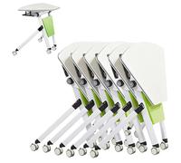 Folding Training Table with WheelsMobile Flip Top Conference Room Tables Set of 6 Splicing Tables for Classrooms & Offices Portable Meeting Solution