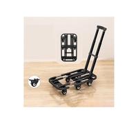 Folding Transport Cart Portable Flatbed Trolley Compact Delivery Wagon for Household Use Small Trailer (Black Size S) Perfect for Easy Transport