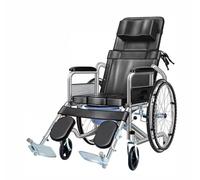 Folding Transport Wheelchair with Swing Away Elevating Legrests, High Back & Removable Headrest, Holds 220 Lbs, for Travel and Daily Use