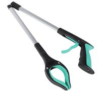 Folding Trash Picker Grabber Tool with Aluminium Alloy Handle and Claws | Lightweight ABS Trigger Grip, Lock Button, Swivelling Precision Jaws, for Bottles Cans Coins, Home and Community Cleanups