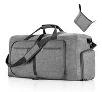 Folding Travel Bag Large Capacity Travel Duffel Bag 85L Shoulder Sports Bag Women Waterproof Oxford Cloth Foldable Big Travel Bag Men Fitness Luggage(Grey-65L)