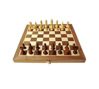 Folding travel chess set， Fold Wooden Chess Board Set With Crafted Pieces And Storage Slots