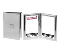 Folding Travel Frame for Two Photos 6 x 9 cm Silver Plated in Premium Workman