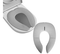 Folding Travel Potty Seat Toilet Seat with Travel Bag 4 Non-Slip Silicone Pads Fits Round & Oval Toilets for Toddlers, Boys & Girls Potty Training(Grey)