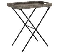 Folding Tray Table Hall TV Dinner Tray Serving Side Table Poly Rattan vidaXL
