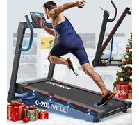 Folding Treadmill for Home, 7HP, 20 Auto Incline, 18km/h, 180KG limited, Foldable Running Machine for Heavy People 150KG or More with 3 APP, LED, Bluetooths, Silent Walking Pad for Home Office Gym