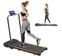 Folding Treadmill for Home, Widened Running Belt,Non-Assembly, 1-10KM/H, Walking and Running Machine for Home (Orange) (Orange)