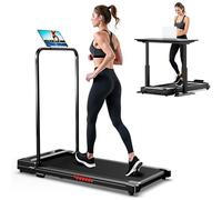 Folding Treadmill Walking Pad Foldable - Treadmills with Handle for Home Office Under Desk Running Machine Portable Compact Flat Mini Small Fold Away Motorised Slim Walking Pad Use Indoor