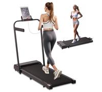 Folding Treadmill Walking Pad, Treadmills with Handle, 3 in 1 Under Desk Treadmill, Running Machine Portable Compact with LED Display, 265LBS Capacity for Home Office