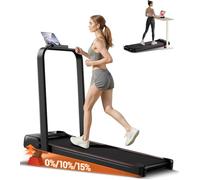 Folding Treadmill with 15% Incline, 4 in 1 Under Desk Walking Pad Foldable 8KM/H for Home Office, 2.5 HP Motor Portable Treadmill for Jogging/Running with Remote Control & LED Display, 300LBS Capacity