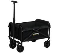 Folding Trolley Cart 64x40x84cm 41L Black Oxford Fabric Metal Frame 60kg Camping