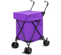 Folding Trolley Cart with Wheels - Heavy-Duty Garden & College Utility Cart for Easy Transport, Compact Storage, Ideal for Heavy Loads and Outdoor Use