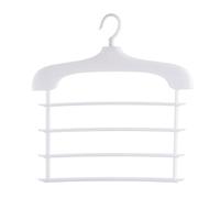 Folding Trouser Rack, Multifunctional Folding Pants Hanger Multi-layer Pants Clip Household Non-slip Pants Rack Space Saving(White)