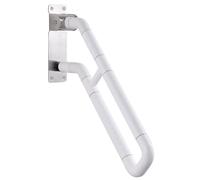 Folding U-Shaped Wall Mount il for Steps - Heavy-Duty Flip-Up Grab Bar, Super Load-Bearing Armrest for Garden, Terrace, Garage (65cm, White)