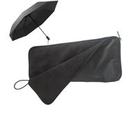 Folding Umbrella Storage Bag - Chenille Hand Drying Puff with Zipper - Hooked On Convenience Super Absorbent Storage Bag, Quick-Drying Umbrella Cover for Foldable Umbrellas, Cars, Home, Black, Refer