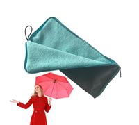 Folding Umbrella Storage Bag - Chenille Hand Drying Puff with Zipper - Hooked On Convenience Super Absorbent Storage Bag, Quick-Drying Umbrella Cover for Foldable Umbrellas, Cars, Home, Sky Blue