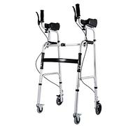 Folding Upright Rolling Walkers with Brakes &Forearm Support,Seniors Lightweight Aluminum Rollator Walker for Tall People/Disabled (Color : Without seat) Feito na China (Without Seat)