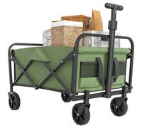Folding Utility Trolley Cart Green 62 L Oxford Fabric Metal Frame 76x48x60-86cm