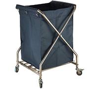 Folding Utility Trolley Cart with Wheels - Movable Serving Cart for Home Hospital Clinic & Laundry Hamper - Versatile Sorter with Bags for Easy Transport