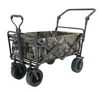 Folding Utility Wagon Cart - Multifunctional Foldable Trolley with 12-Bearing Universal Wheels, 4 Large 8-Inch Wheels, and Safety Seat Belt Design for Easy Transport