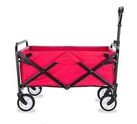 Folding Utility Wagon - Lightweight Portable Cart for Outdoor, Beach, Camping, Shopping & Gardening - Heavy-Duty Rolling Transport Trolley