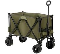 Outsunny Folding Wagon Garten Cart Collapsible Camping Trolley on Wheels, Green