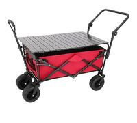 Folding Wagon Outdoor Folding Utility Wagon With Table Folding Wagon Cart Utility Garden Trolley Rolling Shopping Trolley Beach Cart(B)