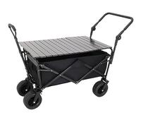 Folding Wagon Outdoor Folding Utility Wagon With Table Folding Wagon Cart Utility Garden Trolley Rolling Shopping Trolley Beach Cart(A)