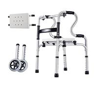 Folding Walker Bariatric Heavy Duty Aluminum Alloy Rehabilitation Auxiliary Walking e Elderly Walking Aid Height Adjustable (B)