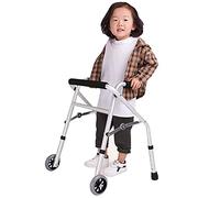Folding Walker for Kids and Children with Cerebral Palsy, Child Standing Frame, Height Adjustable Anti-Backward Walking Aids, Lightweight Wheel Rollator for Disabled Injured Rehabilitation Training