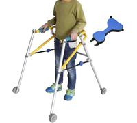 Folding Walker for Kids with Wheels,Aluminum Alloy Height Adjustable Walker, Lightweight Posterior Rollator Walker,Anti-Backward Size Kids Walker for Disabled Injured Rehabilitation Training