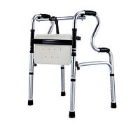 Folding Walker Glides with 2 Big Wheels, Heavy Duty Portable Rollator Walker with Seat, for Seniors Adult Disabled Women(No Wheels)