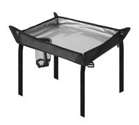 Folding Walker Tray with Cup Holder Adult Mobility Accessory Fit Standard Walker Medical Table for Senior Non Slip Mat for Food Removable Easy Assembly (Black)