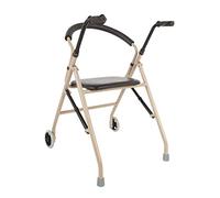 Folding Walker with 2 Wheels,Trolley with Padded Seat,Walking Frame Rolling Transport Chairs,Mobility Aid Crutch for Elderly Disabled Decoration