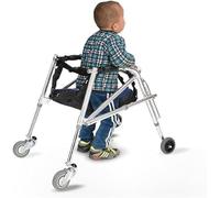 Folding Walker with Wheels - Height Adjustable Rollator for Pediatric Lower Limb Rehabilitation