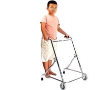Folding Walker with Wheels, Lightweight Aluminum Walking Frames, Adjustable Rollator Walker for Child, Lower Limb Rehabilitation Aids Training Stand