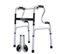 Folding Walker with Wheels Stand-Up Aid Portable Lightweight Aluminum Alloy Adjustable Multifunctional Walking(Aluminum Alloy)