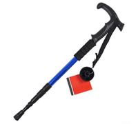 Folding Walking, Adjustable Aluminum Alloy Trekking Pole 53-110cm, Lightweight Shock Absorbing Hiking Cane with Non-Slip Tip for Camping Travel(Bule)