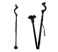 Folding Walking Cane Collapsible Campbell Posture Canes 10 Height Adjustment Portable Lightweight 360° Traction Tip Posture Walking Stick Comfy Grip Sticks Non-Slip Base for Men Women