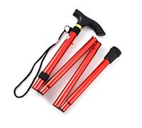 Folding Walking Cane Walking Flexible Stick Foldable Walking Stick Easy Adjustable Height Folding Mobility Aid Sl rgonomic for Portable Collapsible Balancing(Red)