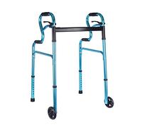 Folding Walking Fold with Wheels, Lightweight Aluminium Alloy Zimmer Frame for Elderly,Adjustable Stand-Assist Walking Aids, Folding Standard Walker, Portable Medical Walker