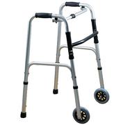 Folding Walking Frame Walker Zimmer With Wheels Gr8 Home Silver One Size