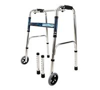 Folding Walking Frame Walking Frames for The Elderly Disabled Foldable Aluminum Alloy Upright Walking Aids Disability Aids for Walking 6 Gears Adjustable Height 73-85CM