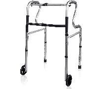 Folding Walking Frame With Wheels Mobility Walker Adjustable Zimmer Frame UK