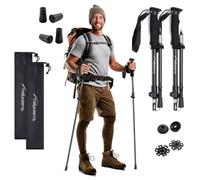 Folding Walking/Hiking/Trekking Poles/Sticks - Lightweight Unisex with Accessories (1pc or 2pc / set/pair / 2 sizes) - Trekrite (Small, Pair)
