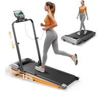 Folding Walking Pad with Incline and Adjustable Hight for Home Silver Gray