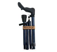 Folding Walking Stick, Arthritis Support Aid With Ergonomic Handle, Various Patterns (Blue Ice, Standard, Left Hand)